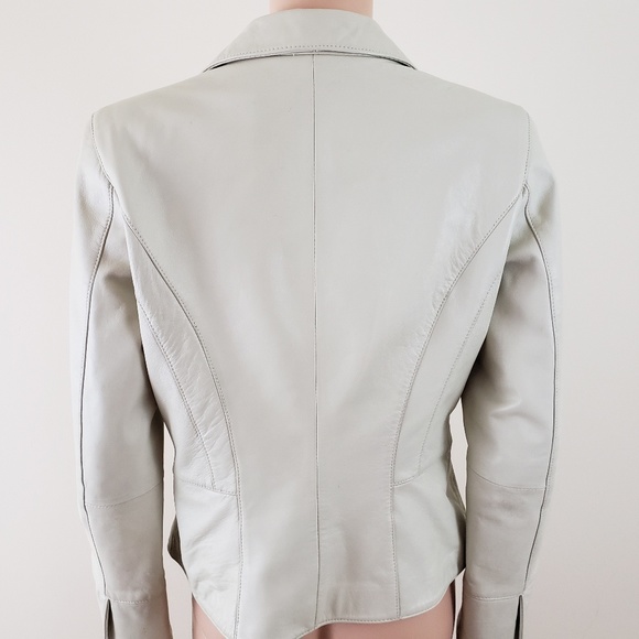 I.E. Butter Soft Cream Leather Jacket Size Small - Picture 3 of 7